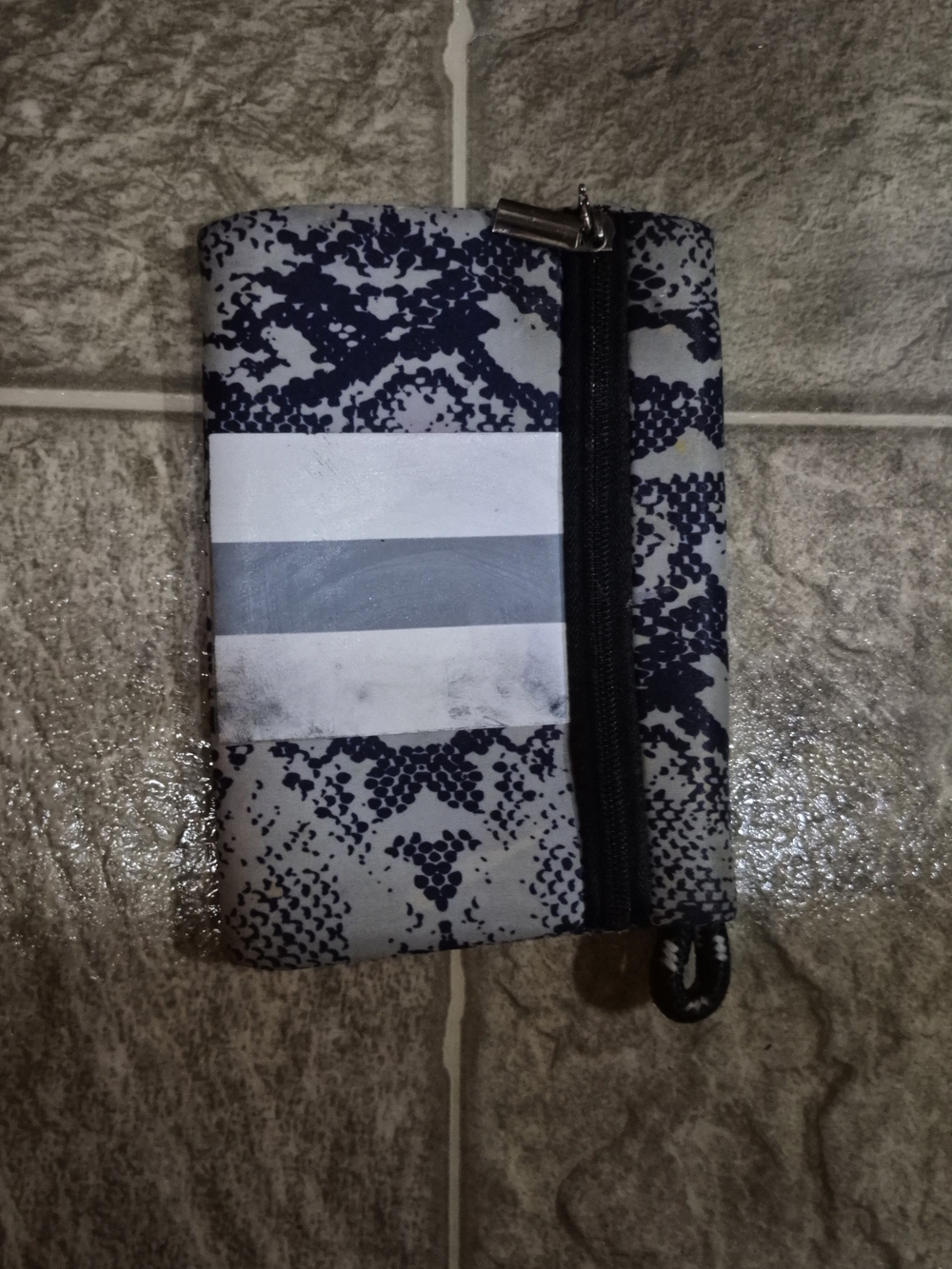 Navy and Gray Zip Wallet - Unbranded